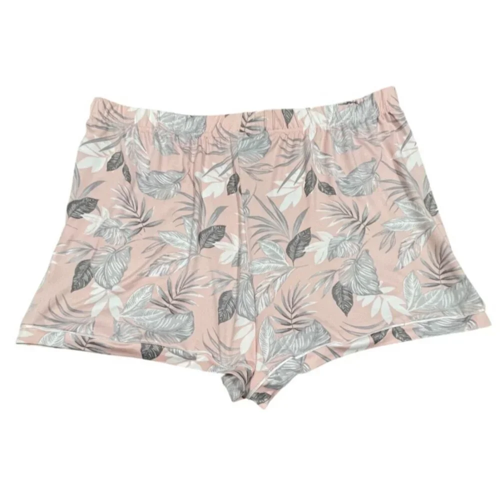 Tahari Pink/Silver Camp Shirt & Short Pajama Set SIZE-XL - Picture 13 of 13